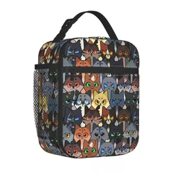 Warrior Kits Cat Thermal Insulated Lunch Bag for School Cute Reusable Lunch Container Kids Cooler Thermal Lunch Box