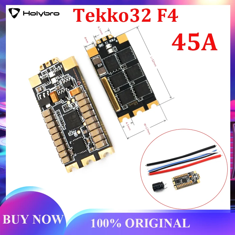 Holybro Tekko32 F4 45A Brushless ESC BLHeli_32 Bit 2-6s Dshot1200 Compatible BetaflightF3/F4 Flight Controller for RC FPV Drone