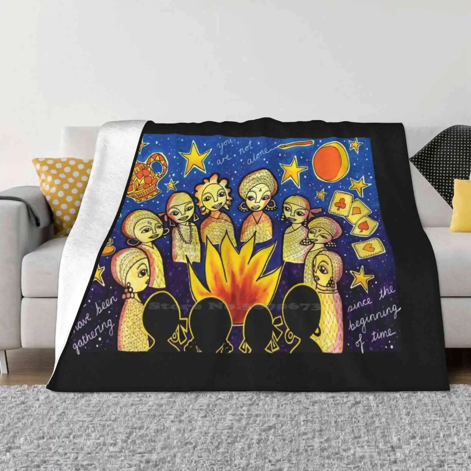 Gathering Blanket Soft Warm Travel Portable Blanket Diyvam Chaya Bernstein Divsy Gathering Circle Fireside Friends Women Sharing