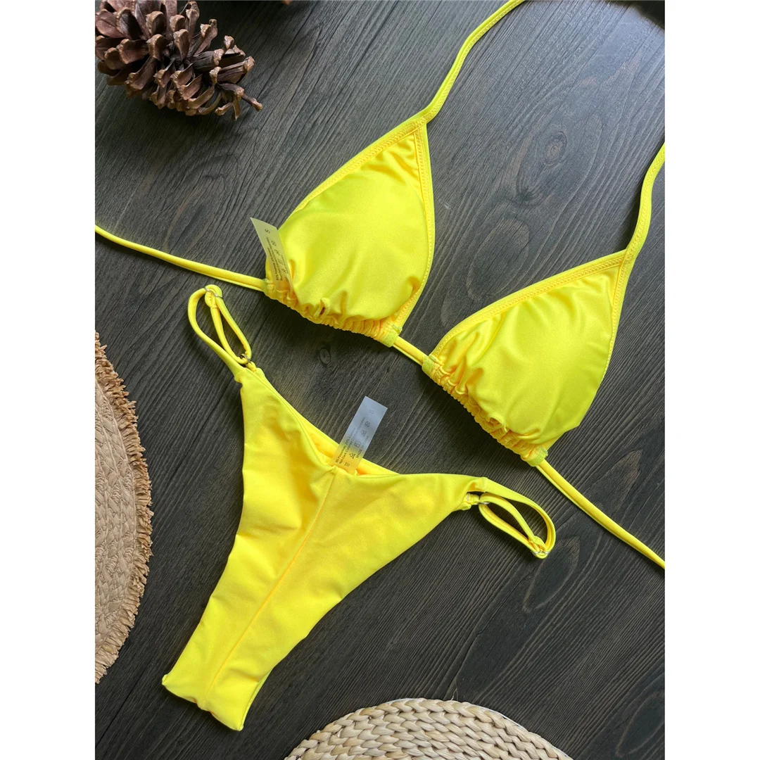 Brasilianischer Bikini mit Buchstabenmuster, Damen-Badeanzug, zweiteiliges Bikini-Set, gepolsterter Badeanzug, Badebekleidung, Modell V8352. – Detail 8