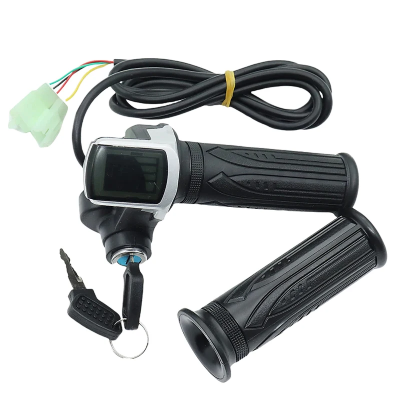 AliExpress NONE 1Pair 24V 36V 48V  Electric Scooter Bike Throttle Speed Adjustment Handle with Key Lock Display  Divides LCD Grip