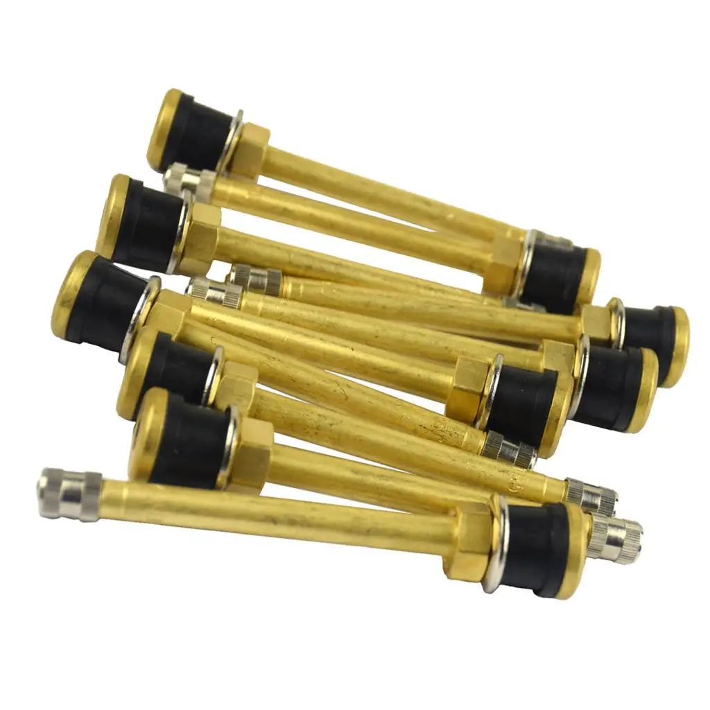 10pcs/lot 103mm Brass Auto Tire Valve Extension Adaptor, Tyre Stem Extender Straight Bore for Truck (103mm)