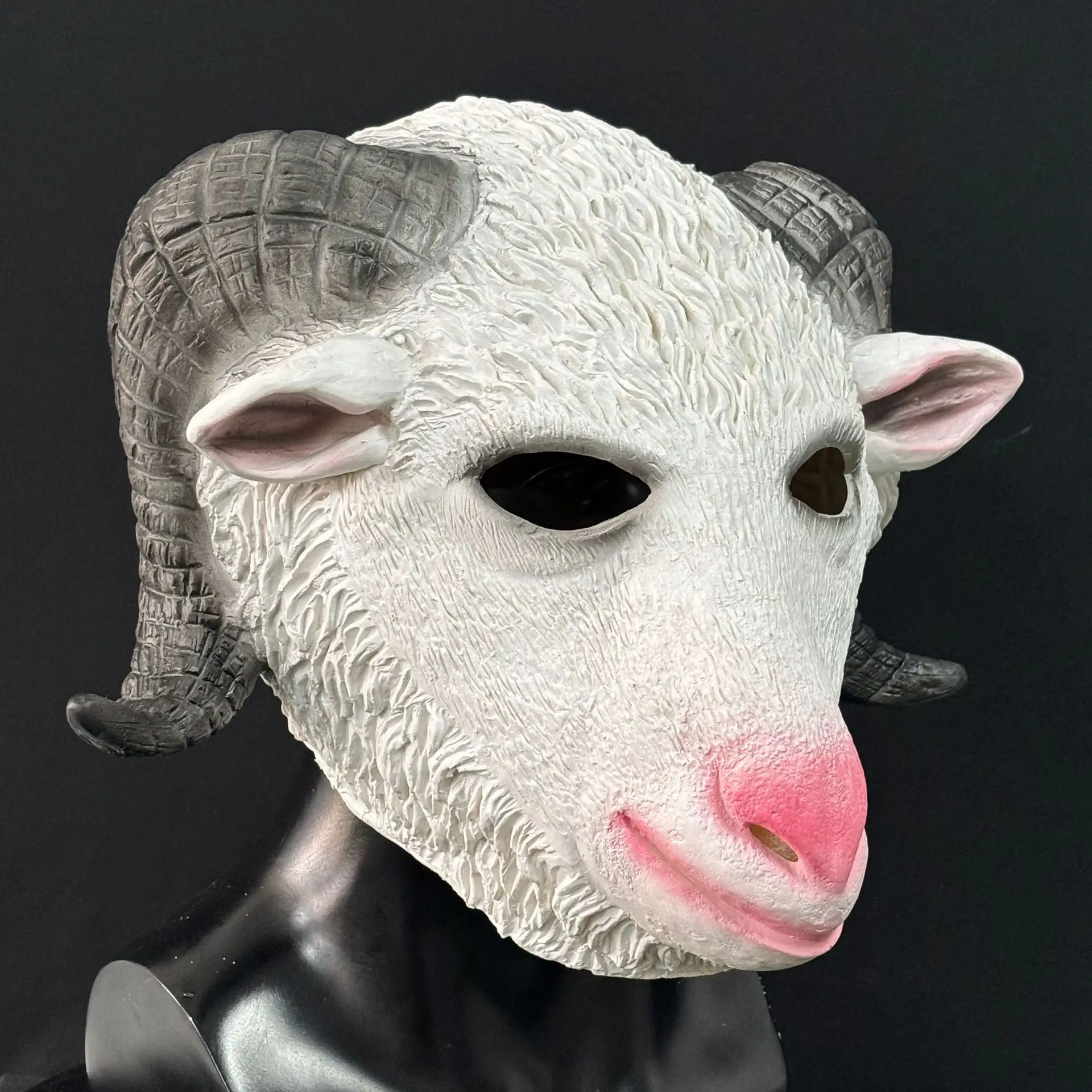 Ziegenmaske, Naturlatex-Ziegenkostümmaske für Halloween-Partys und Cosplay – Detail 4
