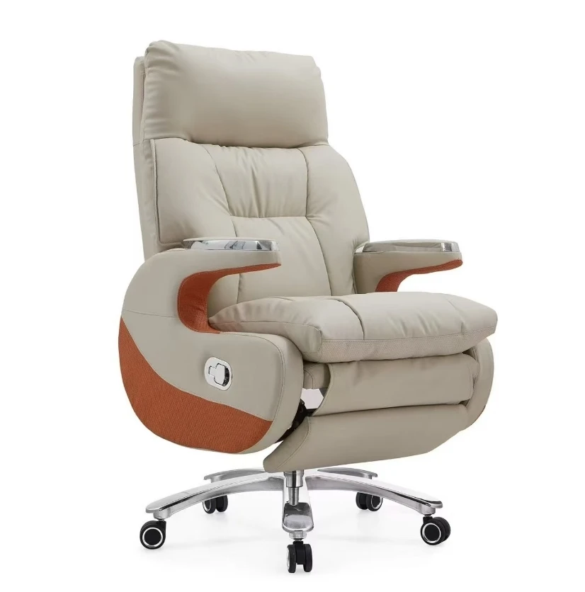 Luxury Manual Lunch Break Leather Office Chair High Quality Office Furniture Chairman CEO Manager Comfortable Office Chair