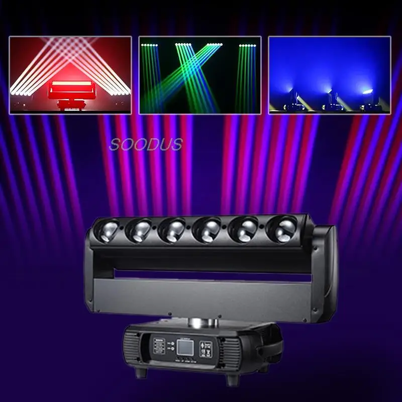 Light 500W 6pcs 40W Moving Head Lights DMX512 RGBW Color Beam Effect Strobe DJ Lights Bar For Party Disco Wedding Bar KTV