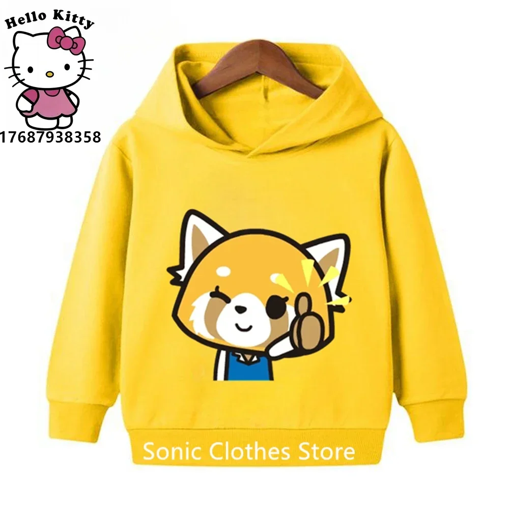 Fashion Children Aggretsuko Hoodie Kids Sweatshirt Baby Boys Girls Cartoon Pullovers Kids Autumn Clothes Sanrio Hoodies