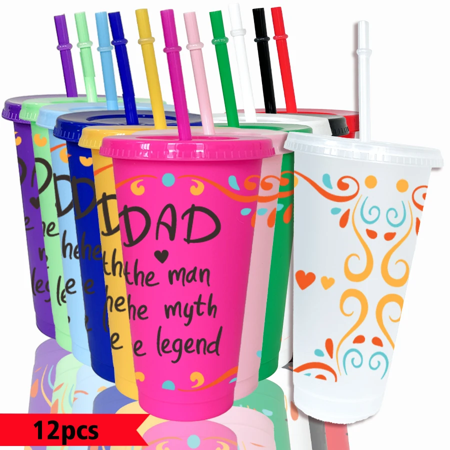 12pcs-set-heart-shaped-scroll-pattern-26oz-colored-plastic-party-cold-cup-back-to-school-birthday-gift-gameday-drinkware