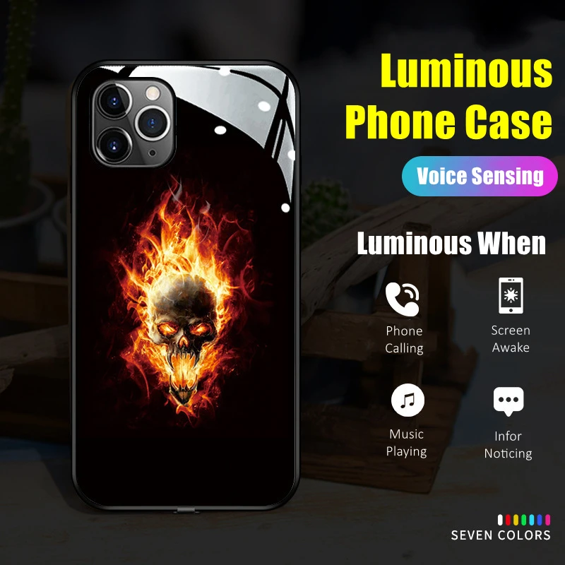 

Halloween Passion Lovers LED Light Source Glowing Luminous Case for Xiaomi 11 12 13 Mix 2 3 4 Redmi K40 K50 Pro Lite Ultra