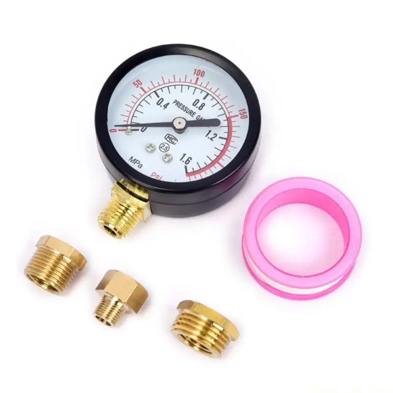 A2BE Completely Pressure Gauge Set With 3 Adaptors For Maintenance Professional