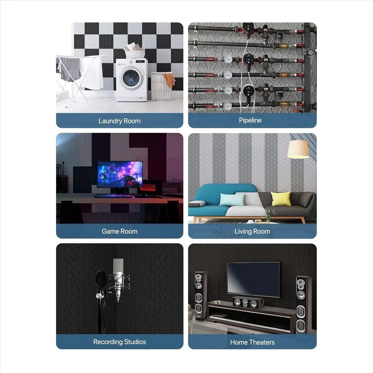 

Только-15 упаковок звукоизоляционных стеновых панелей 12X12X0,4 дюйма, самоклеящаяся звукопоглощающая панель, звукоизоляционные панели, черные