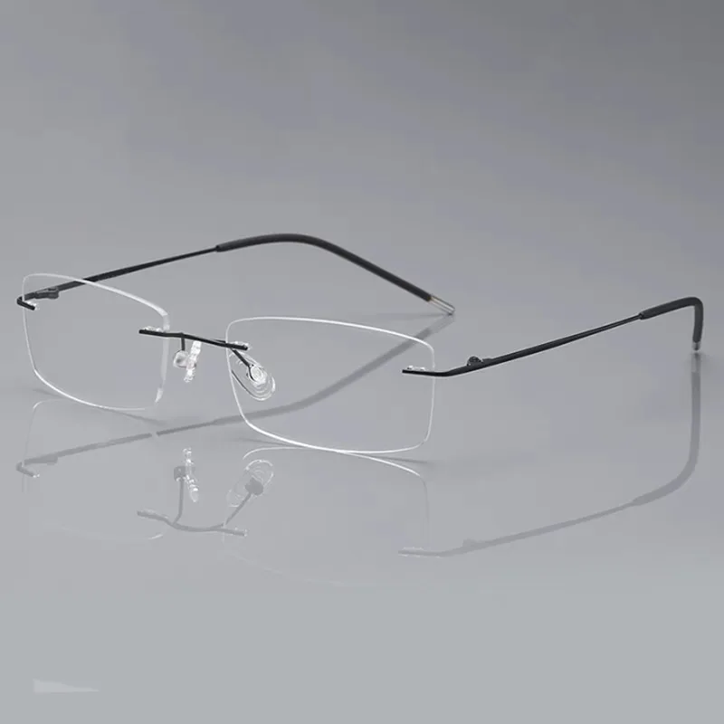 Anti-Blaulicht-Filter-Lesebrille mit Dioptrien, randloser Unisex-Rahmen, hochwertiges Brillengestell – Detail 6