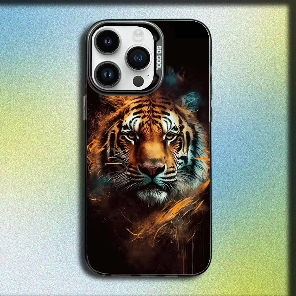 Animal Panthera tigris Phone Case For iPhone 17,16,15,14,13,12,11,Pro,Max,Plus,E,SE4,Air,Mini Black IMD Box #2