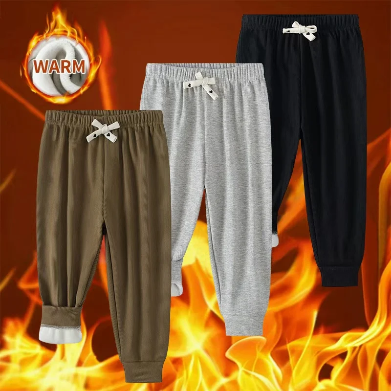 

Autumn and Winter Children's Multi Color Velvet Warm Sports Pants for Boys and Girls Large Size Fashion Running and Cycling Pant