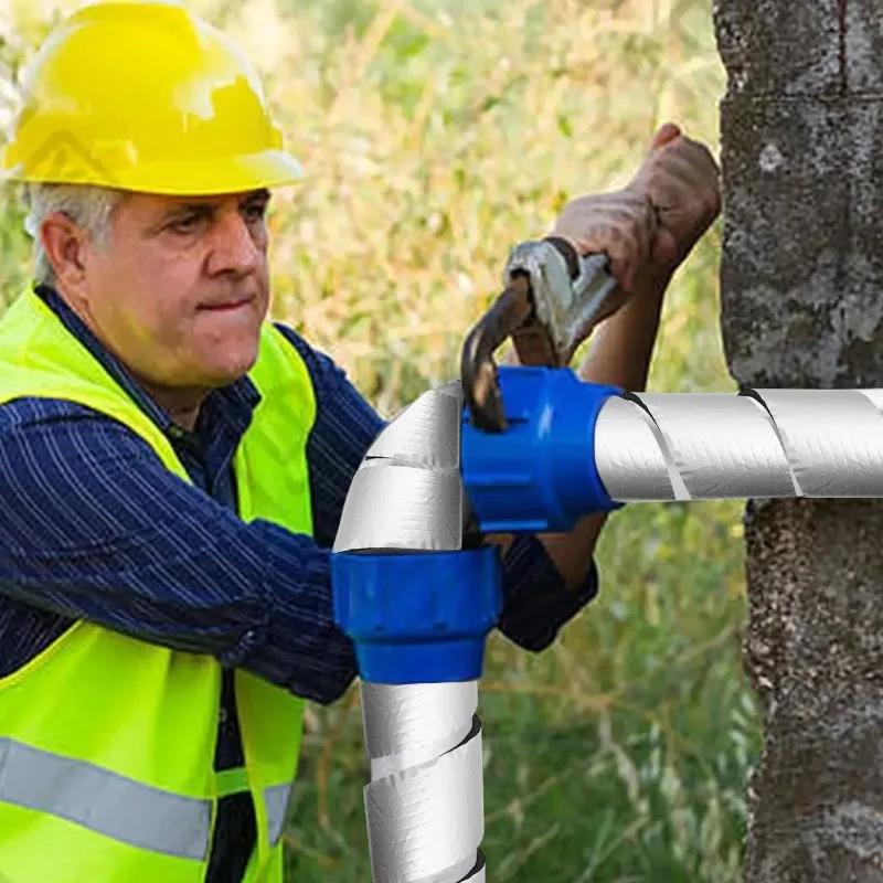 التجمد الأنابيب العزل الشريط في الهواء الطلق الألومنيوم احباط المطاط رغوة الشريط الذاتي لاصق الشتاء تجميد انبوب ماء التفاف الشريط لفة #4