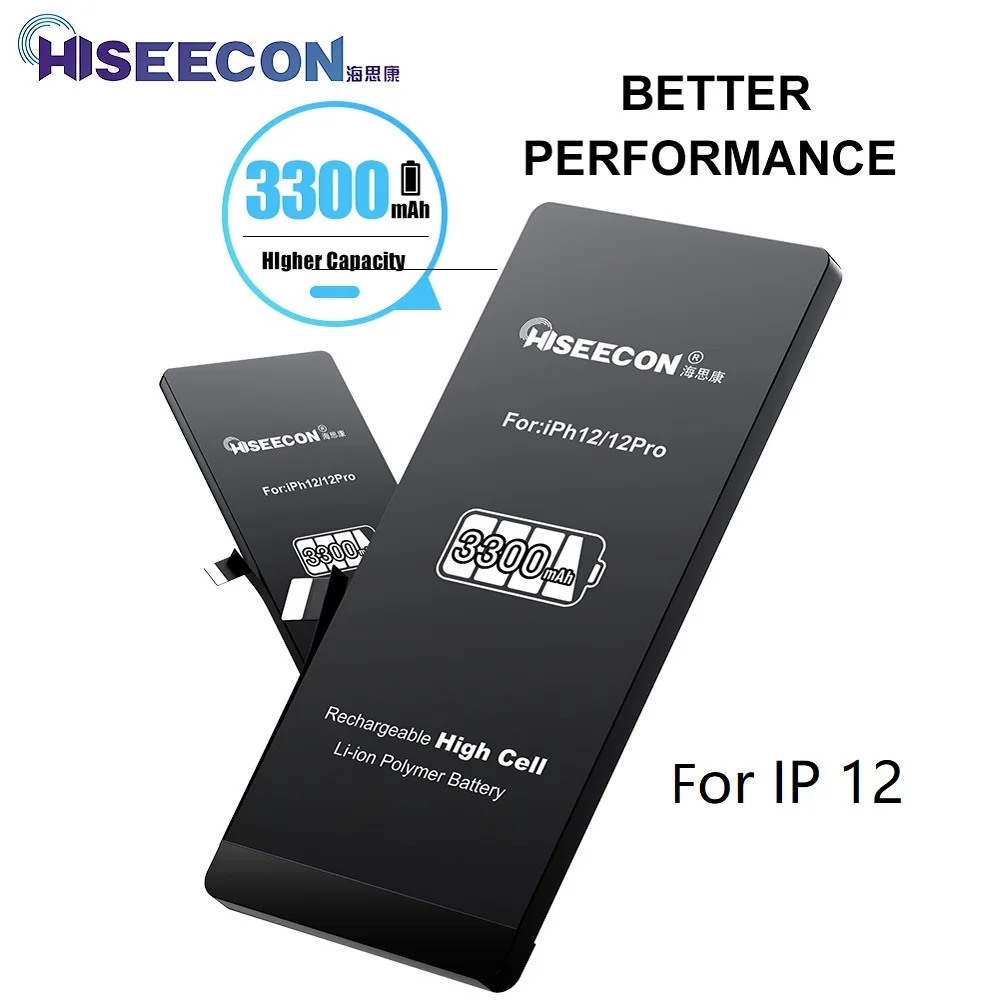 

Wholesale HISEECON High Capacity Battery for iPhone XR XS XSM 11 12 Pro Max 3500 mAH Original Cell AAA Rechargeable Repair Tools