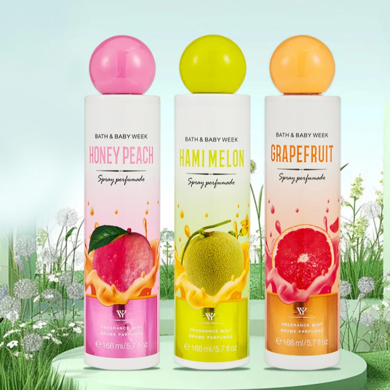 

168ML Fruity Floral Perfume,Strawberry/Honey Peach/Hamimelon/Grape/Grapefruit/Raspberry Light Fragrance,Clean Fresh Women Scent