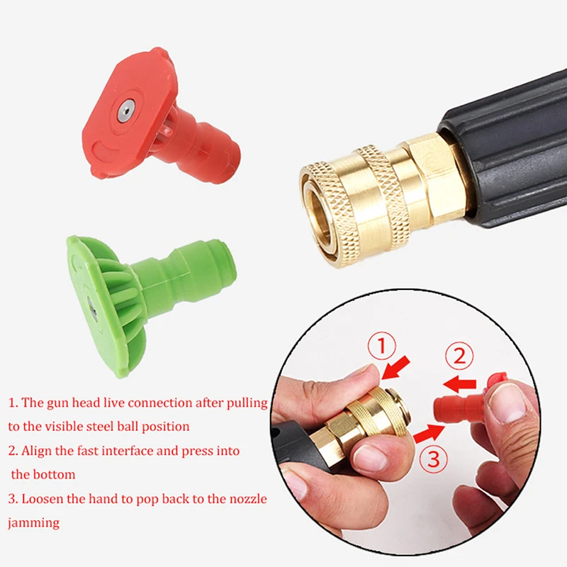 Car Wash Accessories Spray Nozzle For High Pressure Washer And Wireless Lithium Battery Wash Gun 1/4 Quick Connection