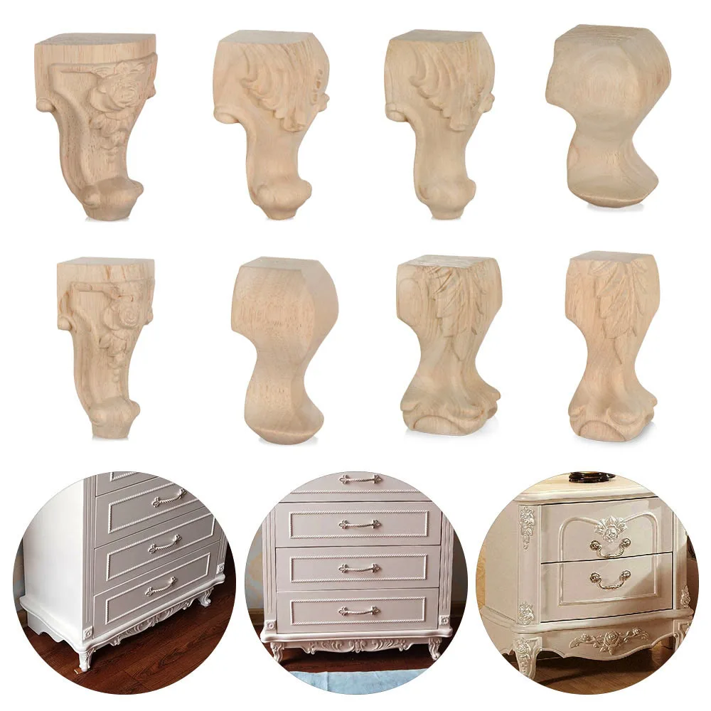 High Quality Accessories European Style Home Decor Vintage Wood Carved Furniture Foot Legs Cabinet Seat Feets