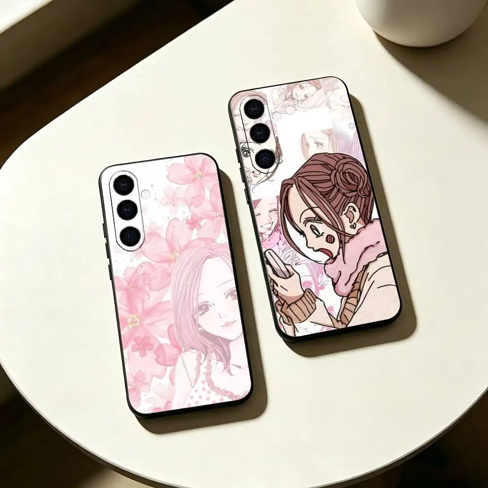 NANA Cute N-Nana K-Komatsu Phone Case For Samsung Galaxy A73,A72,A71,A70,A53,A52,A51,Soft Silicone Black Cover
