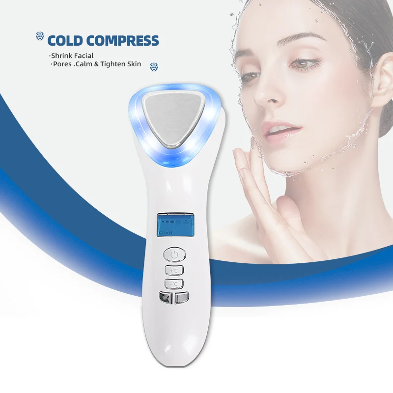 Hot And Cold Face Massager Vibrating Skin Tightening Facial Machine Lift Firming Relieving Electric Sonic Portable Face Lifting