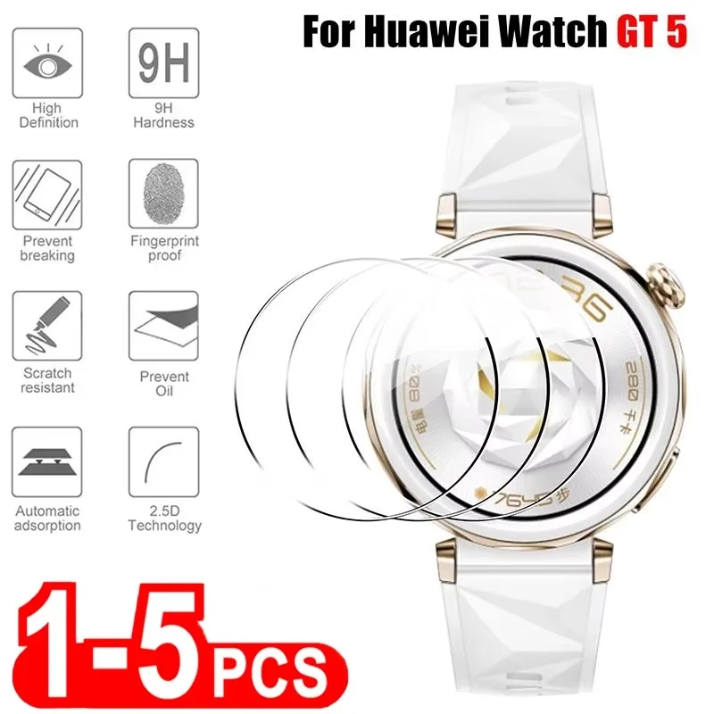 

1-5 шт., полноэкранная защитная пленка для Huawei Watch GT5/GT5 Pro, 46 мм, 42 мм, 41 мм, закаленное стекло, защитная пленка от царапин, аксессуары