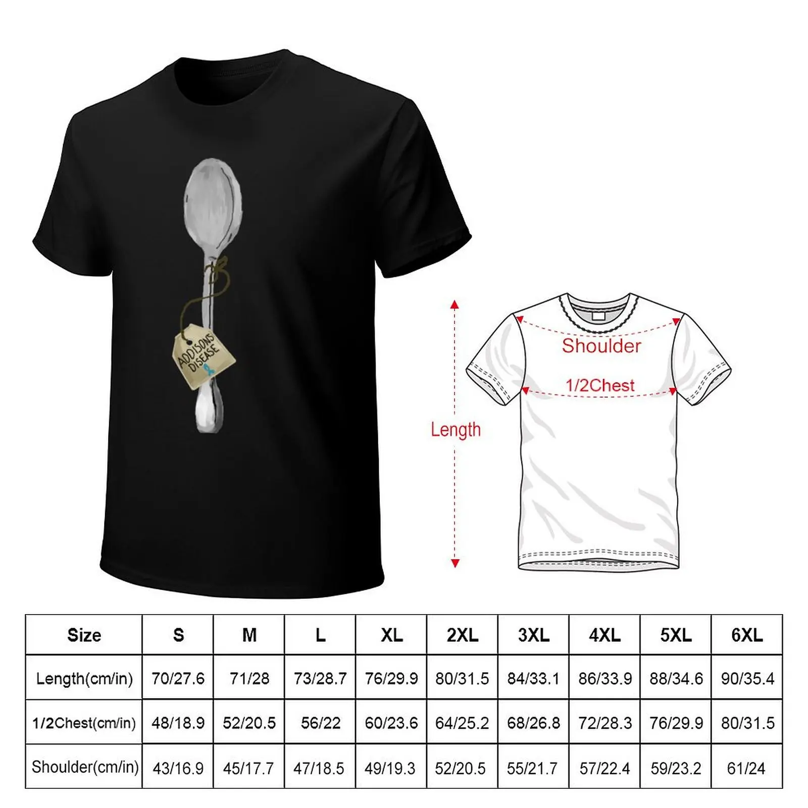 Addison's Disease Spoon T-Shirt t shirts for man slim fit T-Shirt