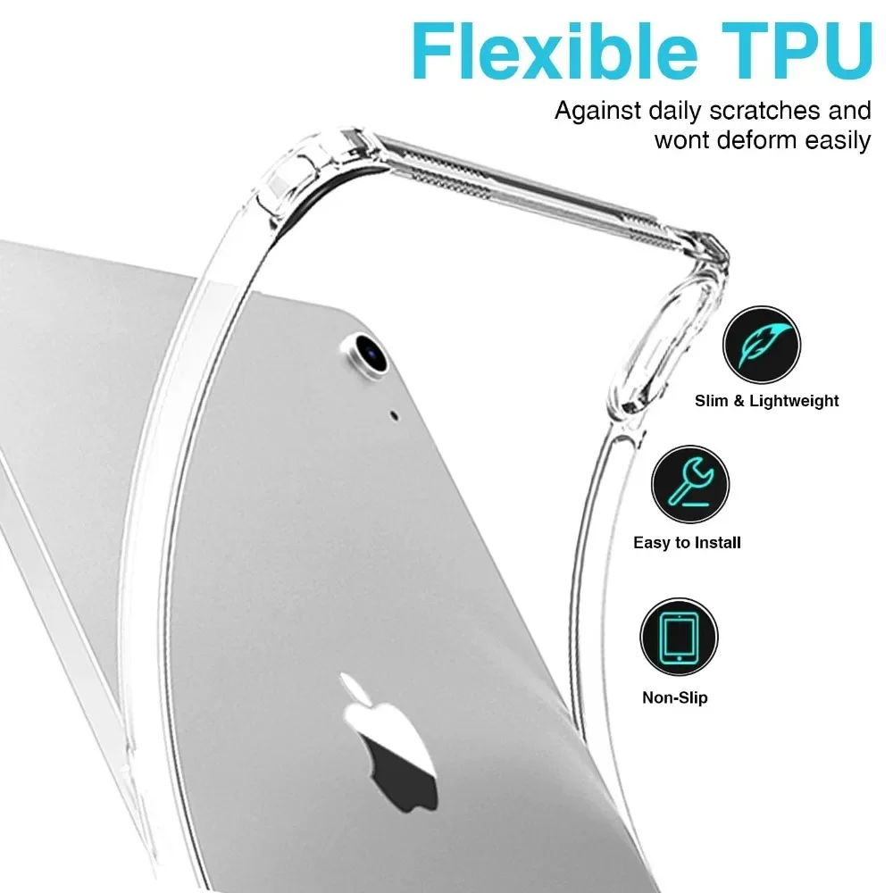 Shockproof Silicone Case For New iPad 10 2022 10th Generation A2696 Flexible Transparent Cover for Apple iPad 10 9 Inch Case