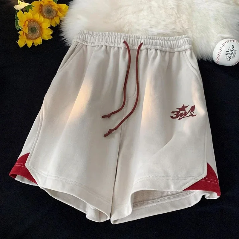 Brede joggingbroek voor heren Training Baggy Basketball Man Korte broek Joggers met zakken Trekkoord Losse sport Nieuw binnen