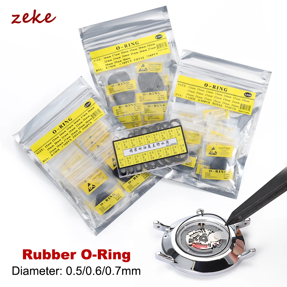 0.5/0.6mm/0.7mm Rubber O-Ring Waterproof Watch Back Cover Gasket  Washers 31-40mm Watch Repair Tool Accessories for Watchmaker