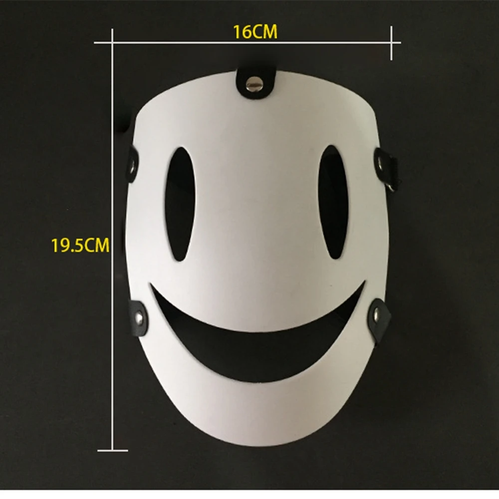 High-Rise Invasion Sniper Mask Japanese Anime Cosplay Killer Maid Costume Accessory Angel PVC Masks Funny White Smiley Mask