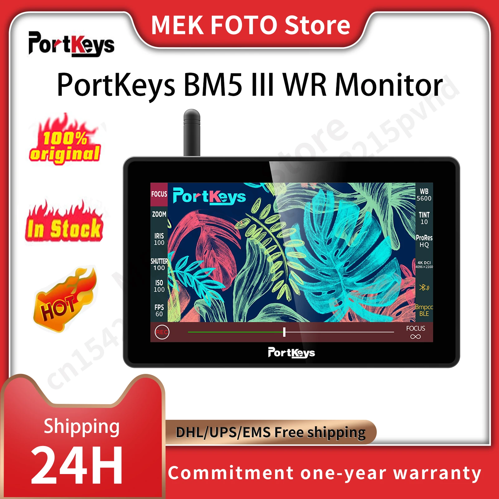 PortKeys BM5 III WR Monitor 2200Nit SDI/HDMI wireless camera control for RED KOMODO/BMPCC 4K/6K Pro/Sony/Canon/TILTA Nucleus N/M