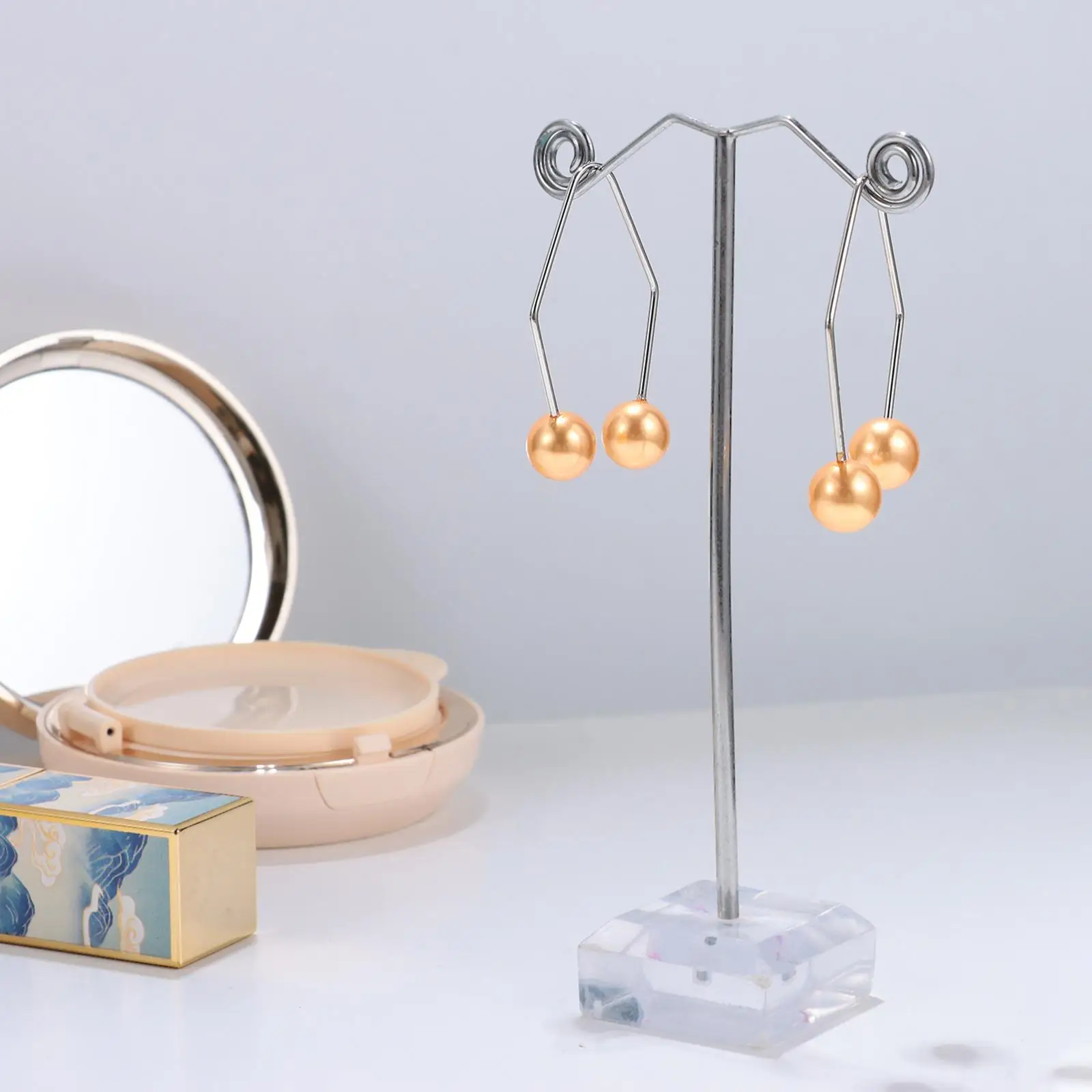 1 Pair Fashion Alloy Dimple Trainer Facial Beauty Tools Pearl Dimple Maker for Cheeks Easy to Wear Facial Dimple Make Tool