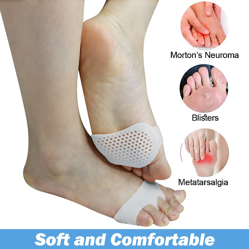 Pexmen 2Pcs Metatarsal Pads Ball of Foot Cushions Gel Forefoot Pad for Metatarsalgia Pain Relief Mortons Neuroma and Blisters