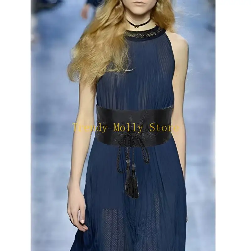 N5KB حزام الحزام القديم المطرز ملحق أنيق للملابس القديمة