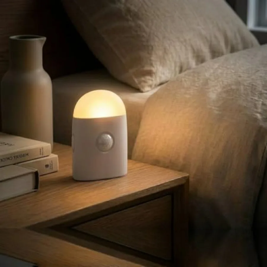 

Motion Sensor LED Night Light, Warm White 3 Levels Dimmable Rechargeable Battery, Stick-On and Hook Mount Wireless Closet Light