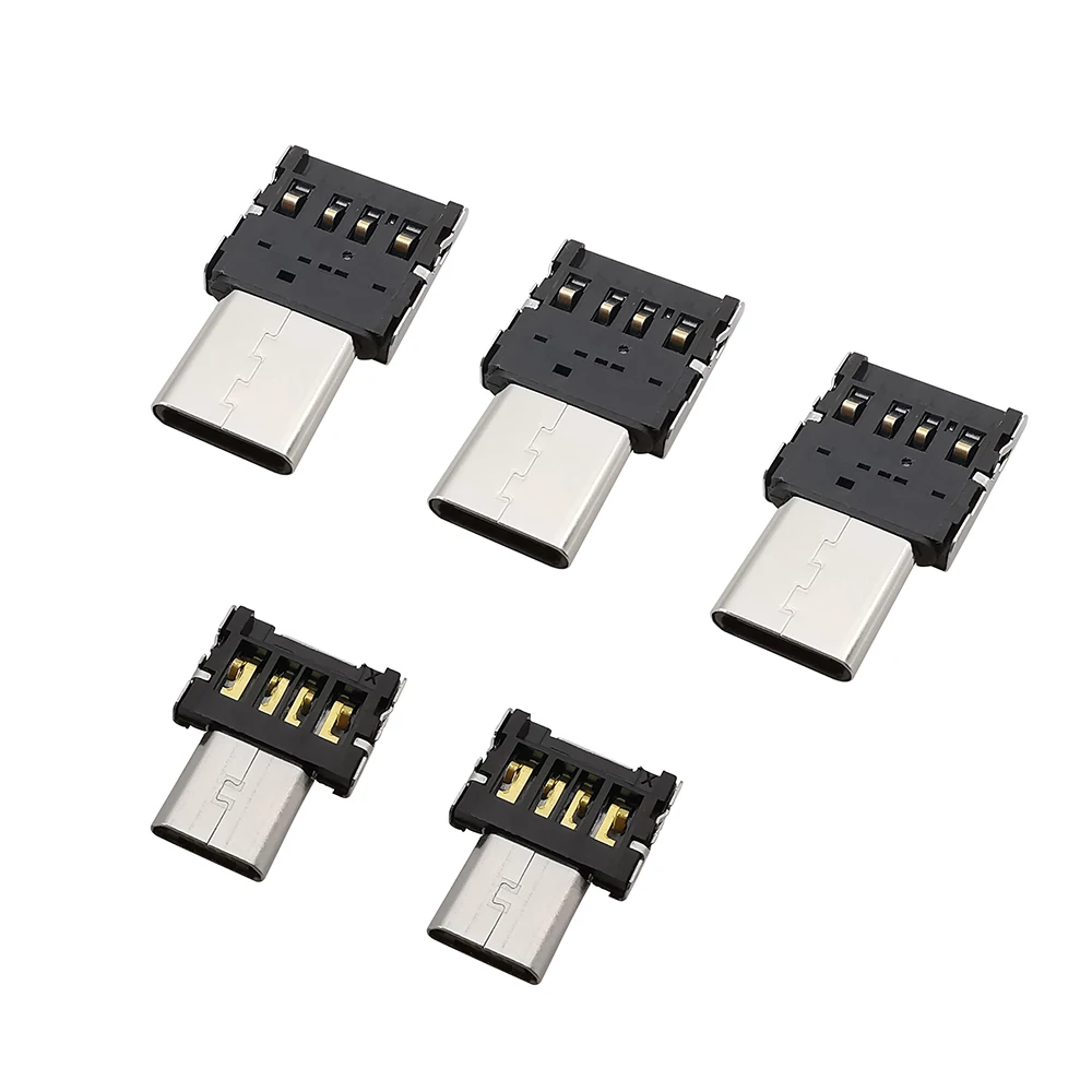 1/5Pcs OTG Micro USB  Type C Male Adapter to USB Female Data Connector Converter For Android Phone Mouse Flash Drive Keyboar