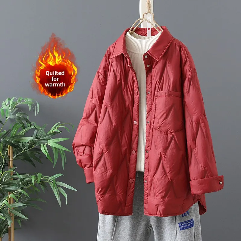 Faionable Lichtgewicht Katoen Jaet Gewatteerde Warme Damesjas Grote Maat Turn-down Kraag Winter Bovenkleding Pendelen Sle