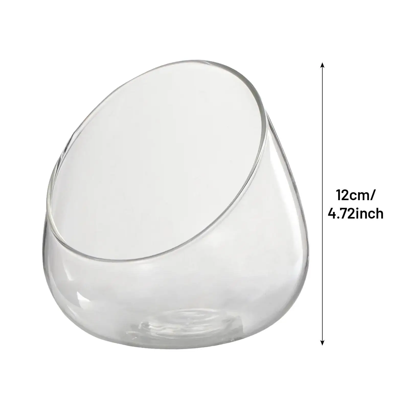 Clear Slant Cut Bowl Glass Vase Mini Fish Tank Clear Terrarium Jar for Tabletop Centerpiece Home Office Decor Wedding Garden