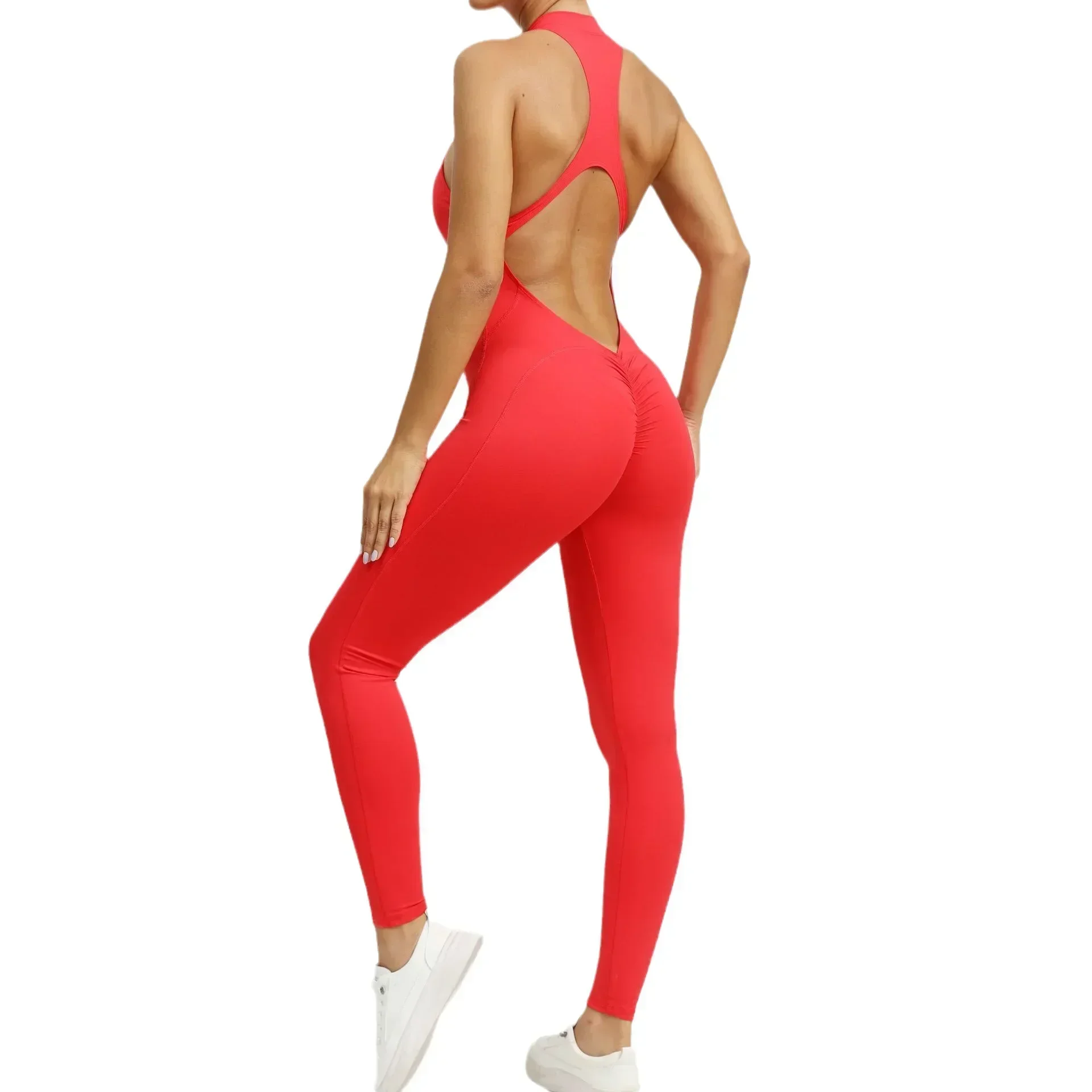 Nahtlose Yoga-Overalls, einteilig, Reißverschluss, Sport, Fitness, hohl, Schönheitsrücken, Hüftheben, Lauftraining, Trainingsanzüge für Frauen