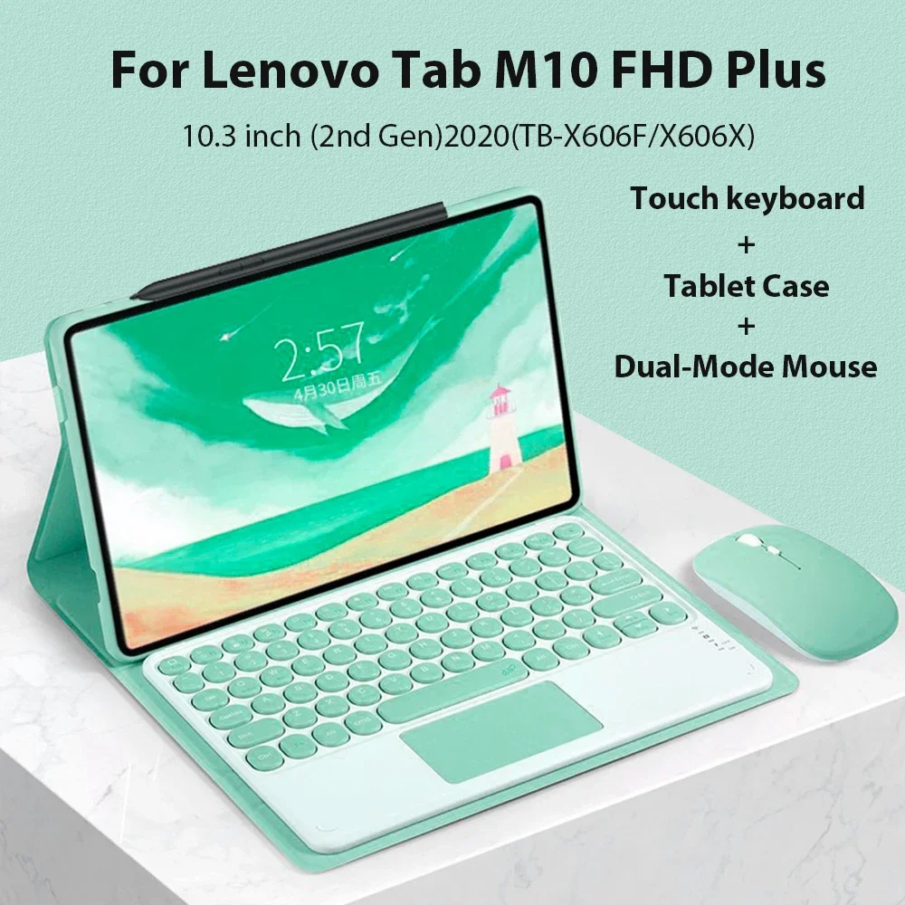 

For Lenovo Tab M10 FHD Plus TB-X606F TB-X606X 2020 10.3 Inch Case for Lenovo Tab M10 Plus 10.3 Inch Bluetooth Keyboard Covers