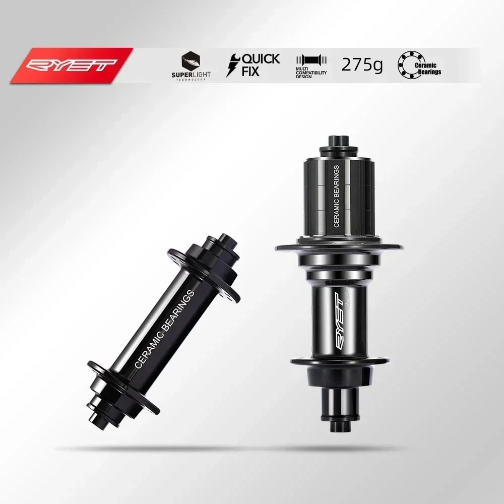 RYET Ceramic Bearings Road Bike Hubset 6 Pawls Superlight 275g J-bend Racing Hub 20H/24H R13 Racing CUBE Bicycle Accessories