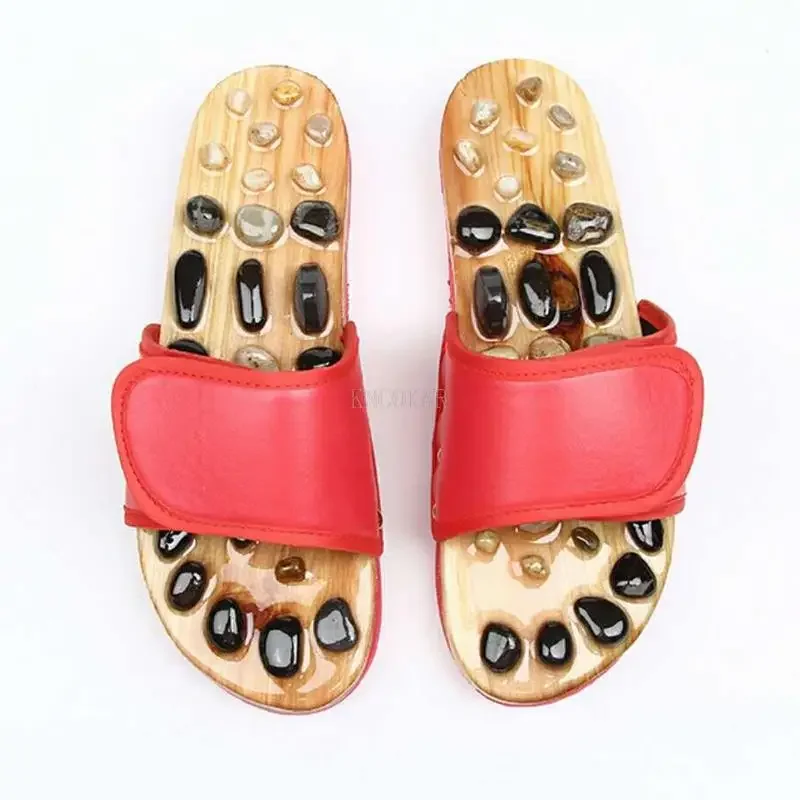 

Релаксационные тапочки для массажа ног с терапией из натурального камня, рефлексологические сандалии, разблокировка ног, меридианы, портативный дом