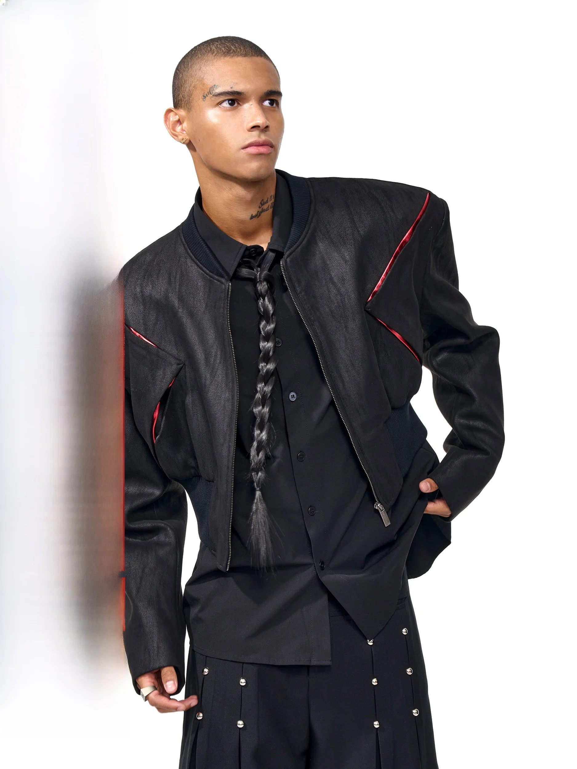 

Мужская осенняя куртка Bla ort Padded Shoulder Jaet из деконструированной замши с разрезами, высококачественная, модная верхняя одежда