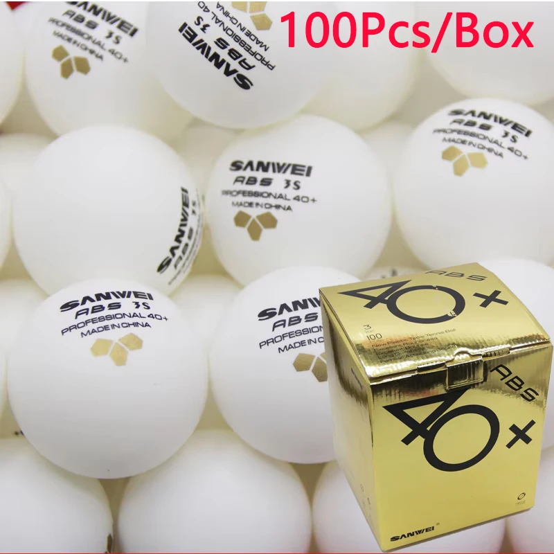 Original SANWEI Tischtennisbälle ABS Neues Material Professionelle 40+ Nähte Ping-Pong-Bälle für Wettbewerb und Training Langlebig