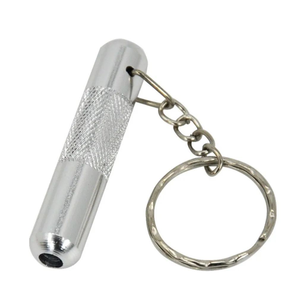 Keychain Snuff Pipe Portable Aluminum Alloy Mini Smoking Pipe Washable Reusable Small Pipe Pocket Travel Smoking Accessories view 5