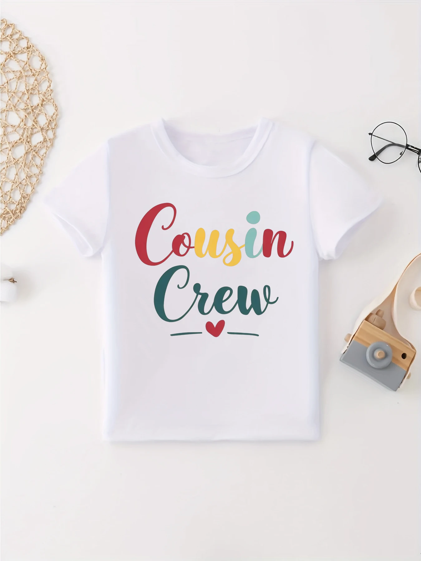 Cousin Crew Heart Letter Printed T Shirt Boys Kawaii Kids Clothes Cousin Make The Best Friend T-Shirt Summer Short Sleeve Shirt