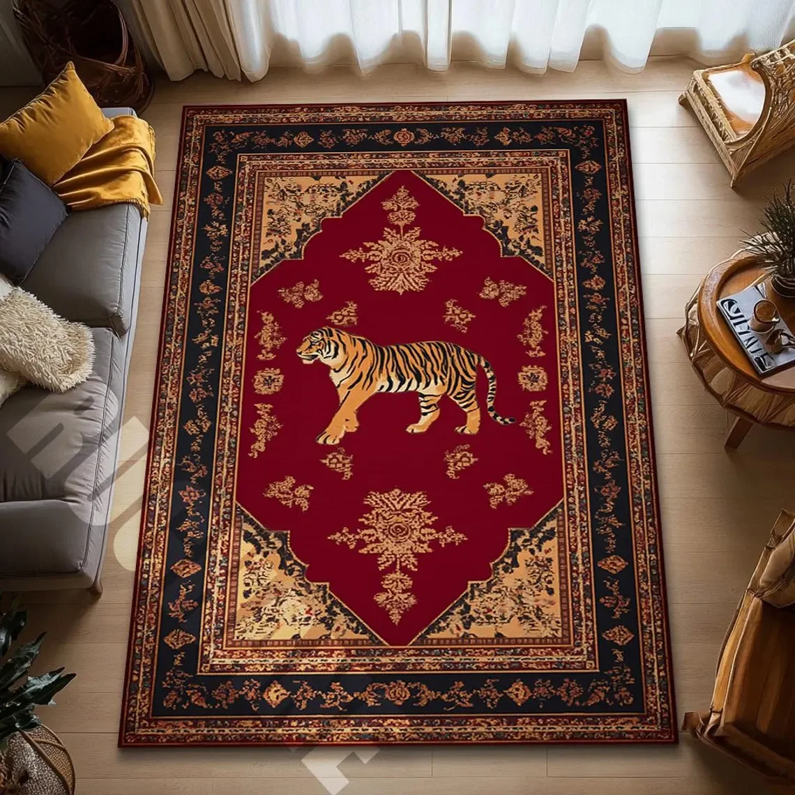 Tiger Pattern Carpet for Living Room Modern Luxury Decor Sofa Table Large Area Rugs Bathroom Mat Alfombra Para Cocina Tapis
