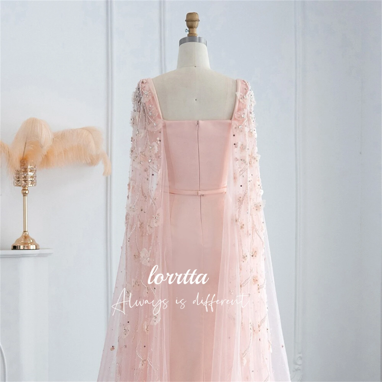 Customized Formal Dress Evening Pink Three-dimensional Butterfly Fabric Ball Gown Grace Eid Al-fitr Suitable Dresses on Request