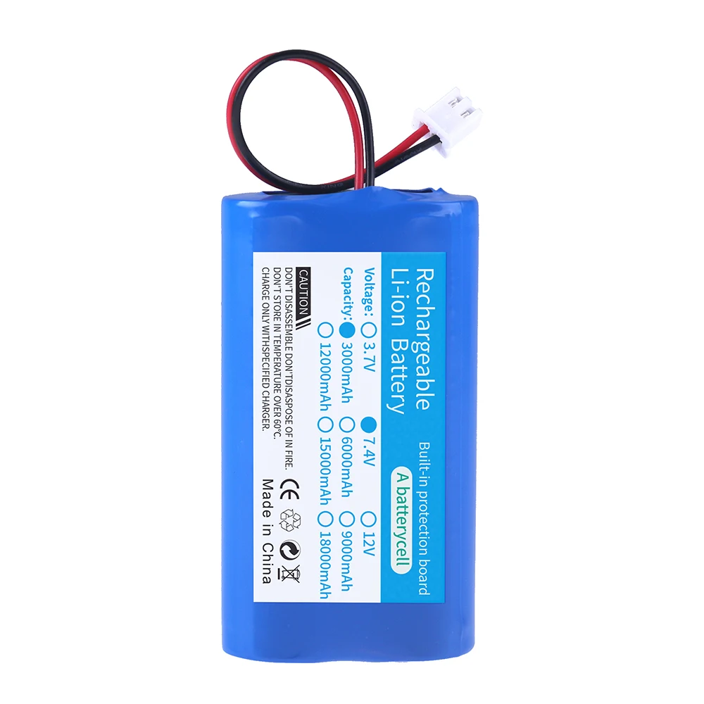 2S1P 18650 baterai Li-ion isi ulang 7.4V 3000mAh cocok untuk kamera mainan listrik lampu LED daya cadangan bawaan BMS