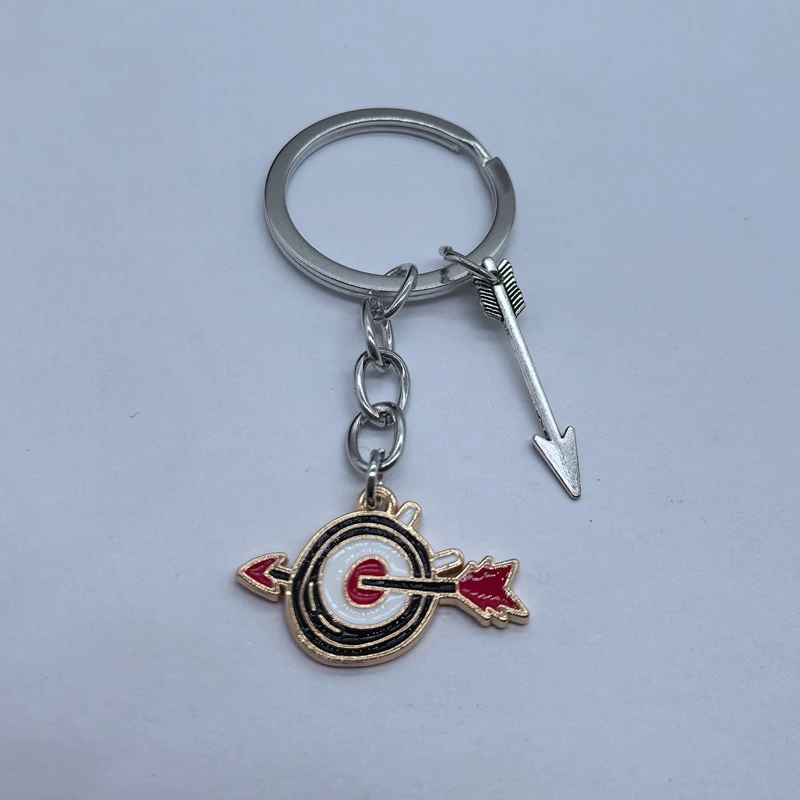 Fashionable retro bow and arrow keychain, love bow and arrow geometric creative keychain, gift to friends
